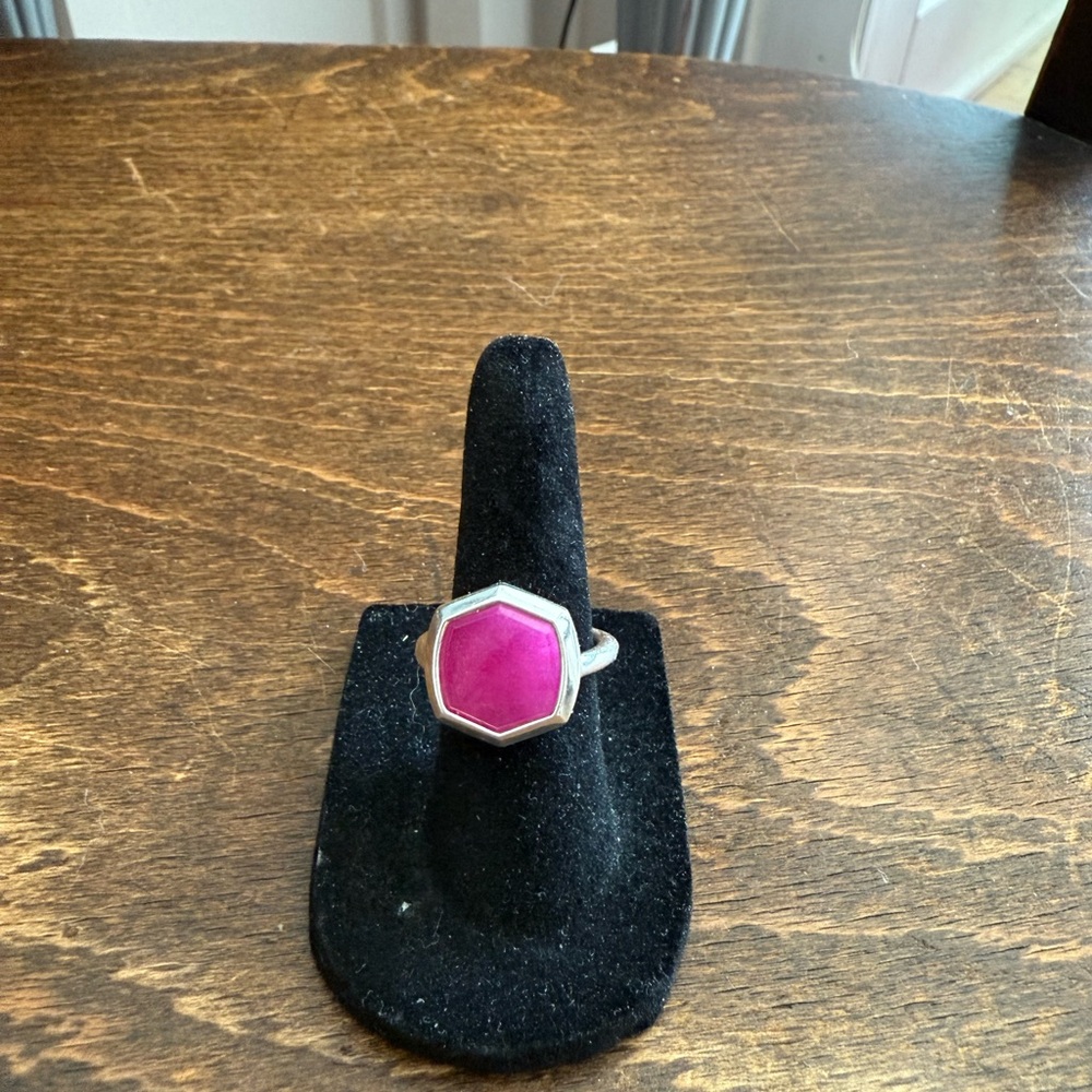 Kate Spade Silver Ring with Fuschia Pink stone